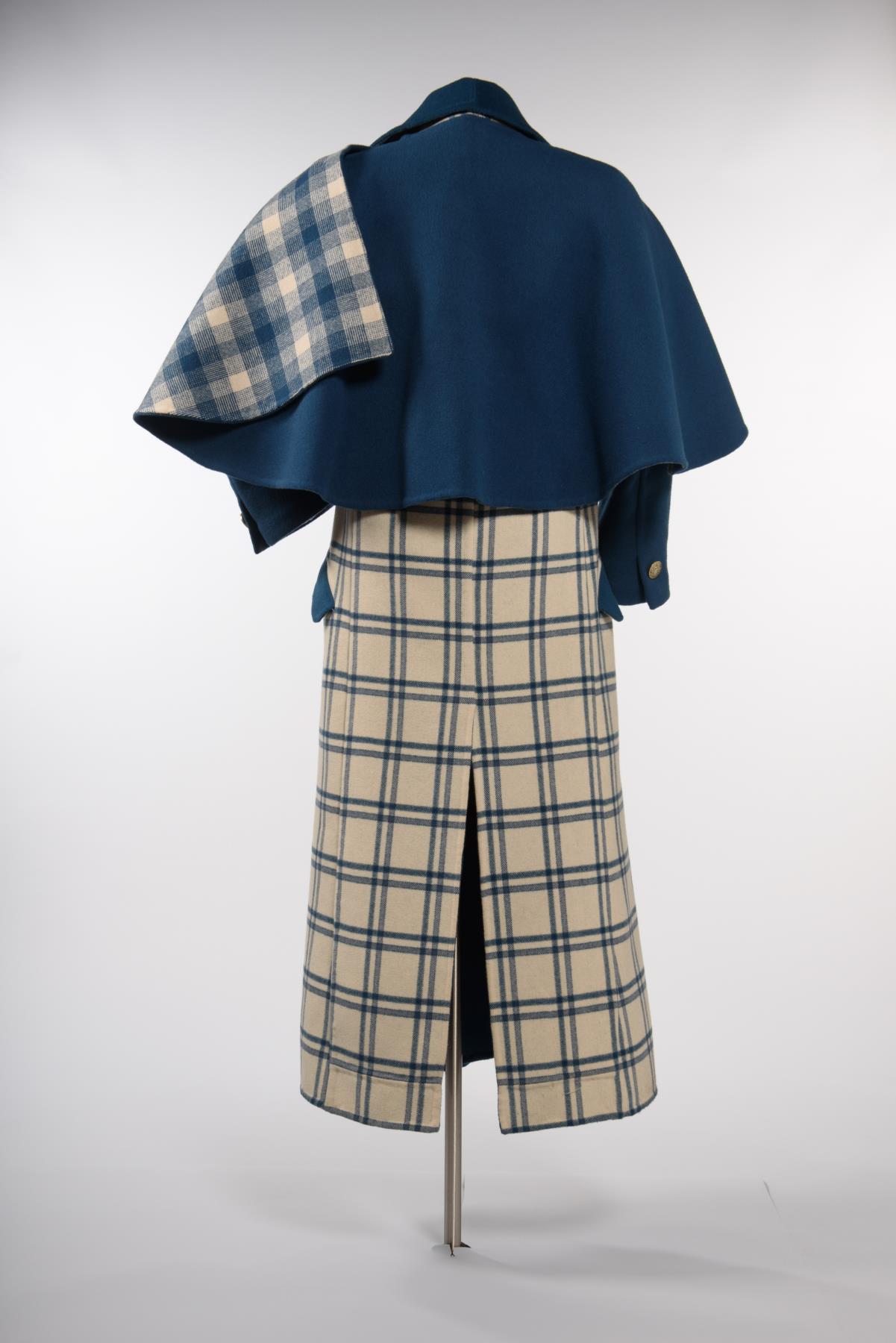 Image of Blue overcoat with cape worn by John Doyle Bishop, ca. 1970